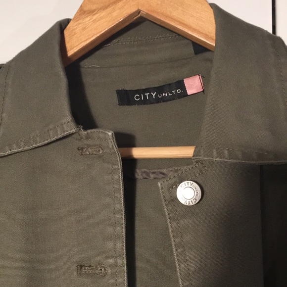 Army Green Jean Jacket - Picture 2 of 4